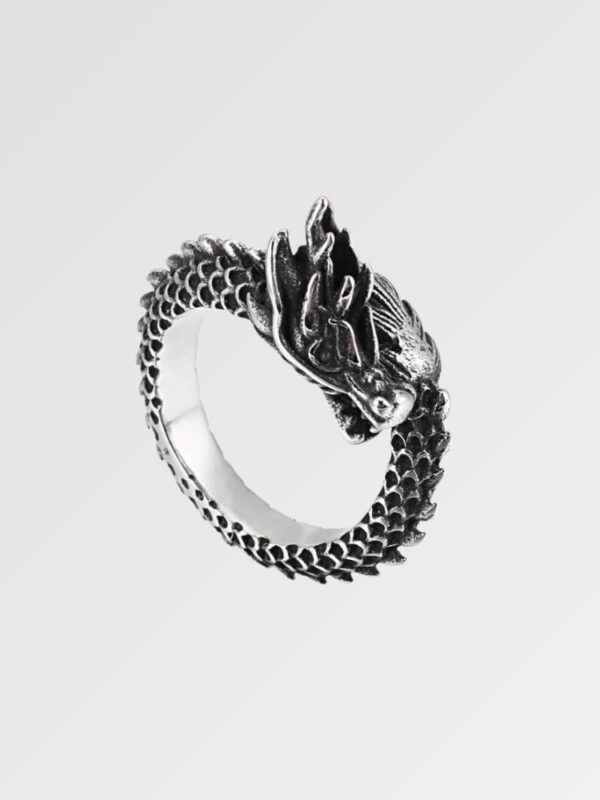 anillo plata dragon chino huanglong