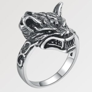 anillo plata lobo amatsue