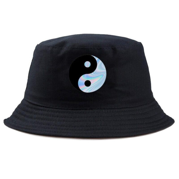 bucket hat negro ying yang 3