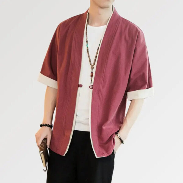 cardigan kimono de algodon red hideki