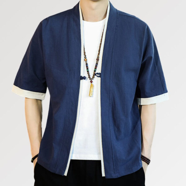 cardigan kimono hombre azul hideki 2