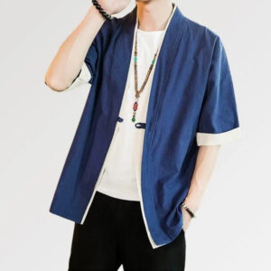 cardigan kimono hombre azul hideki