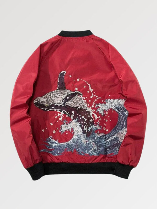 chamarra bomber roja the whale