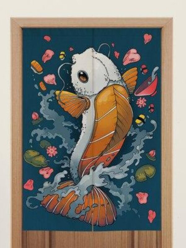 cortinas japonesas carp sushi koi