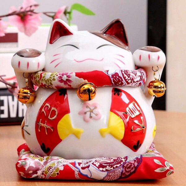 gato asiatico maneki neko double ring 2