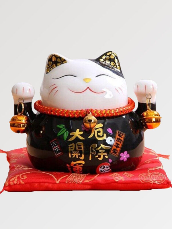 gato de la suerte maneki neko black