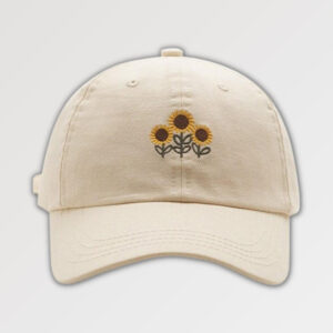 gorra blanca sunflower embroidered cap