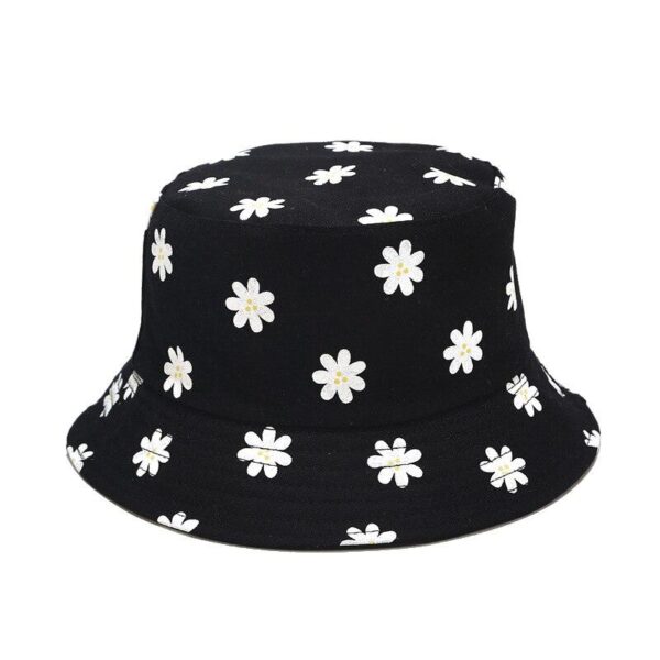 gorro bucket mujer amarillo flores 3