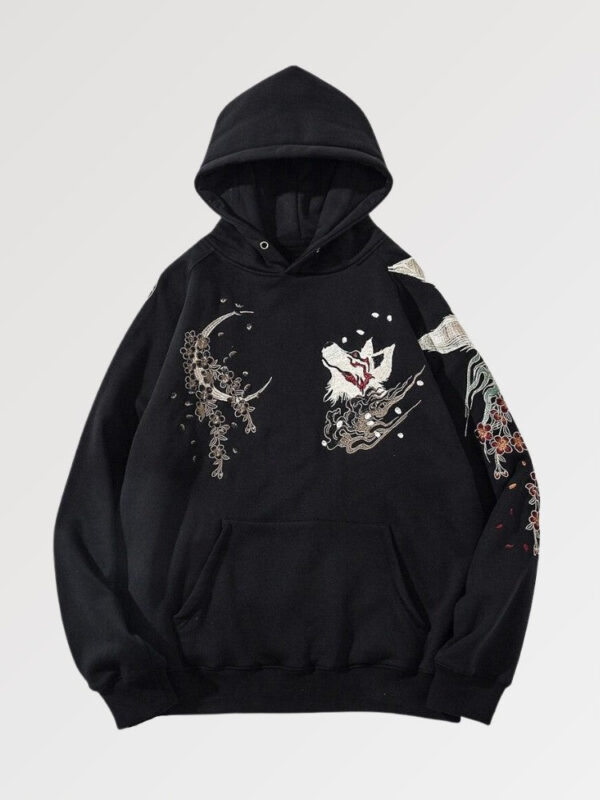 hoodie negra kitsuneki collector 2