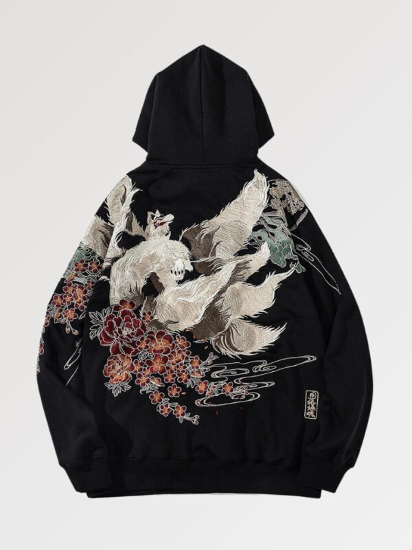 hoodie negra kitsuneki collector
