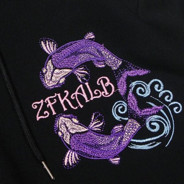 hoodie negra koi aroya fish 5