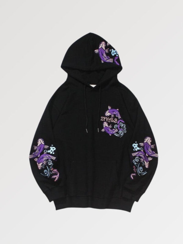 hoodie negra koi aroya fish