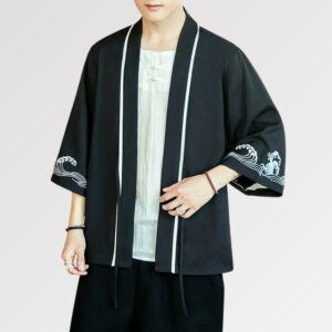 kimono camisa para hombre kanagawa