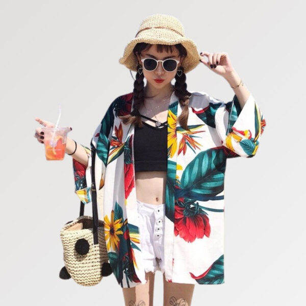 kimono para playa tropical 2