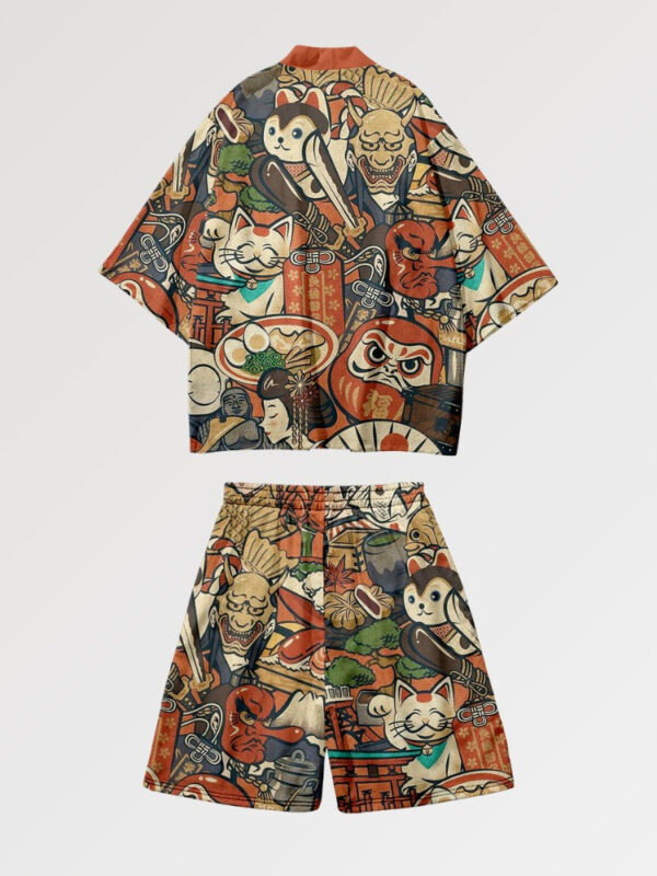 kimono set daruma x neko