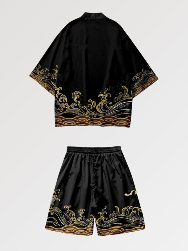 kimono set gold wave