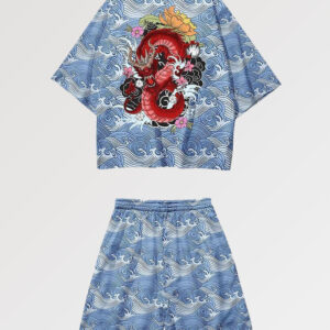 kimono set red drake