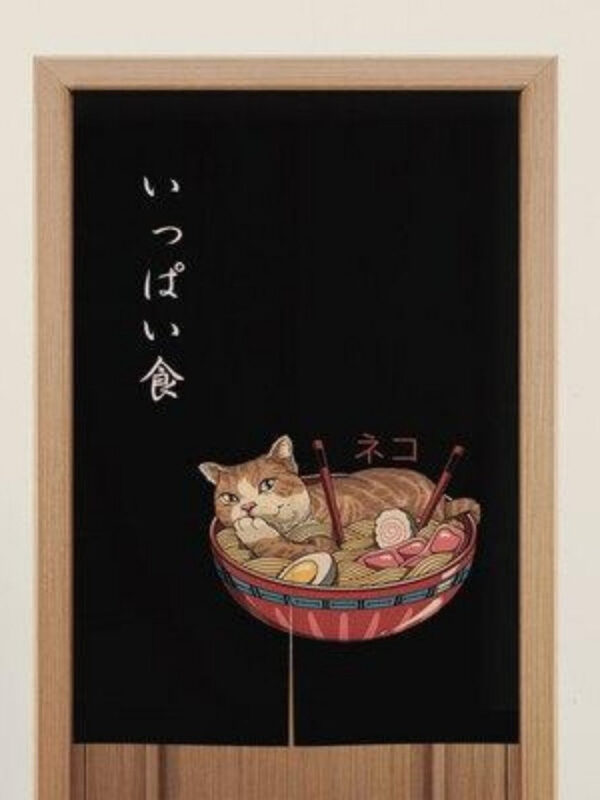 paneles japoneses noren neki neko ramen