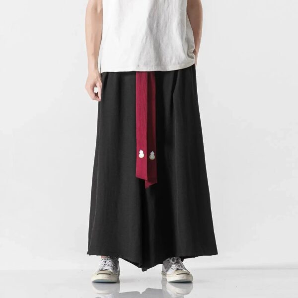 pantalones acampanados hombre hakama amato kuro