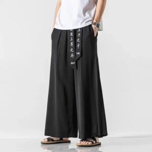 pantalones acampanados hombre hakama kokutan