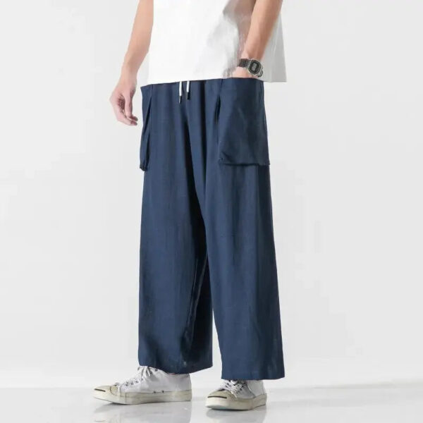 pantalones acampanados hombre hakama konakoi