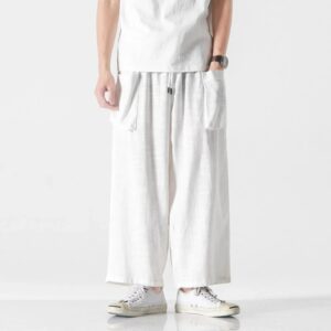 pantalones acampanados hombre hakama shin shiro