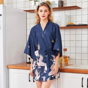 pijama mujer estilo kimono azul