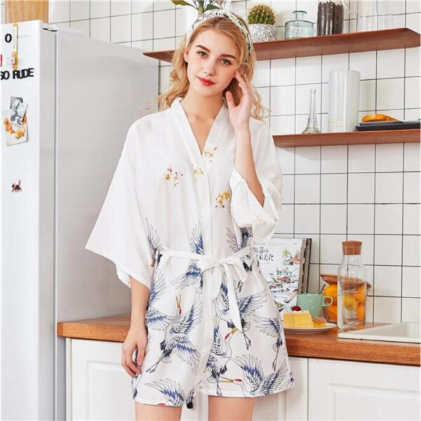 pijama mujer estilo kimono blanco 2