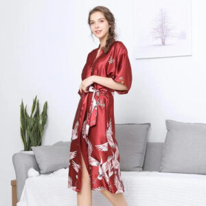 pijamas japonesa kimono burdeos