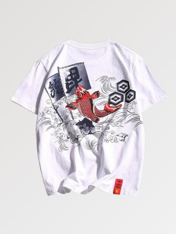 playera blanca japanese print koyina koi