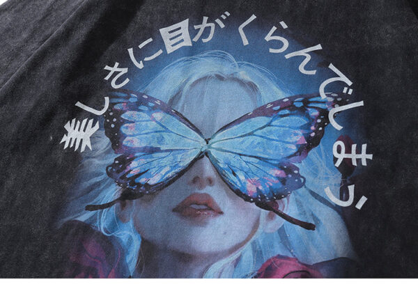 playera negra butterfly watanabe x color