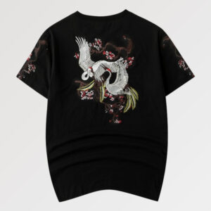 playera negra japanese crane noshiro