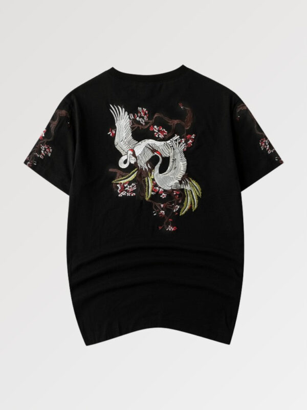 playera negra japanese crane noshiro