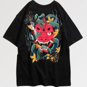 playera negra japanese demon oni yokai