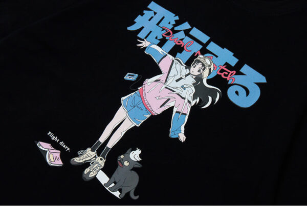 playera negra japanese girl anekomi