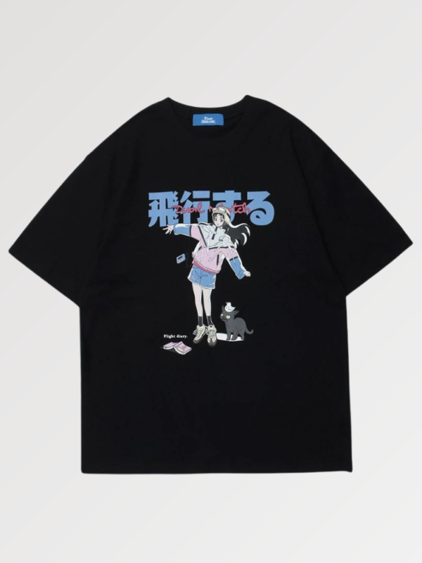 playera negra japanese girl anekomi