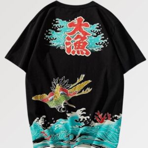 playera negra japanese letter ginowan