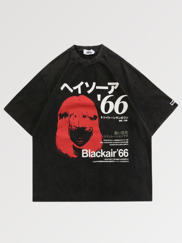 playera negra japanese manga habikino