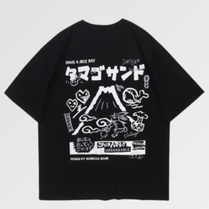 playera negra japanese pattern kitagoya