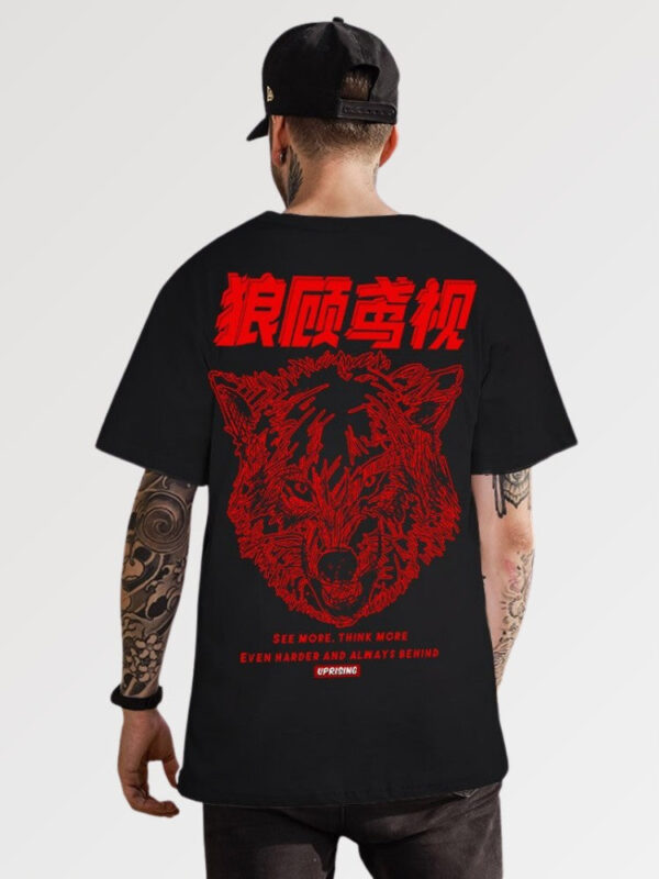 playera negra japanese writing wolfstrike 3