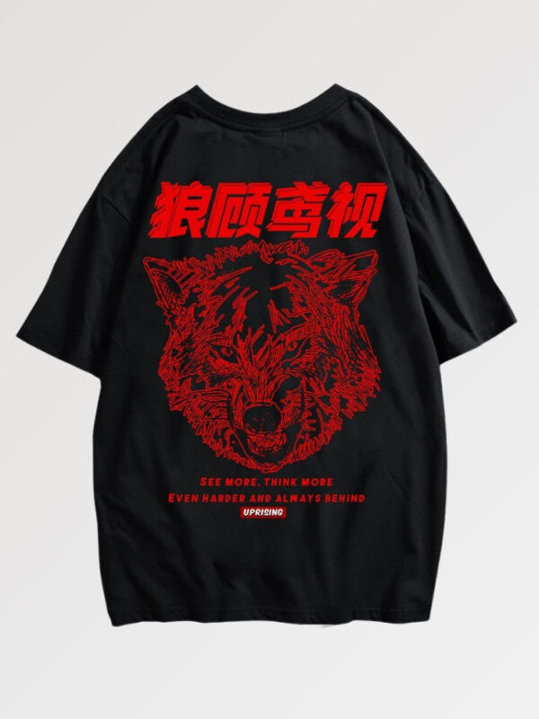 playera negra japanese writing wolfstrike