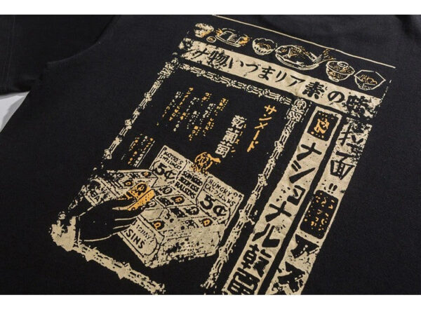 playera negra vintage japanese sayama 5