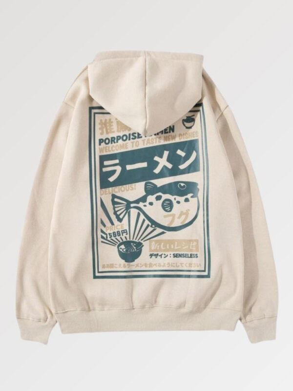 sudadera blanca ramen food fish