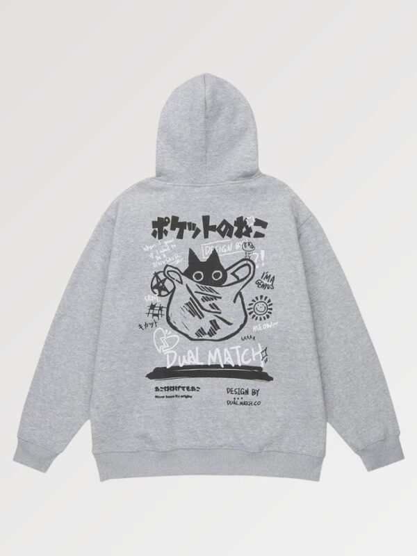 sudadera gris cat fury